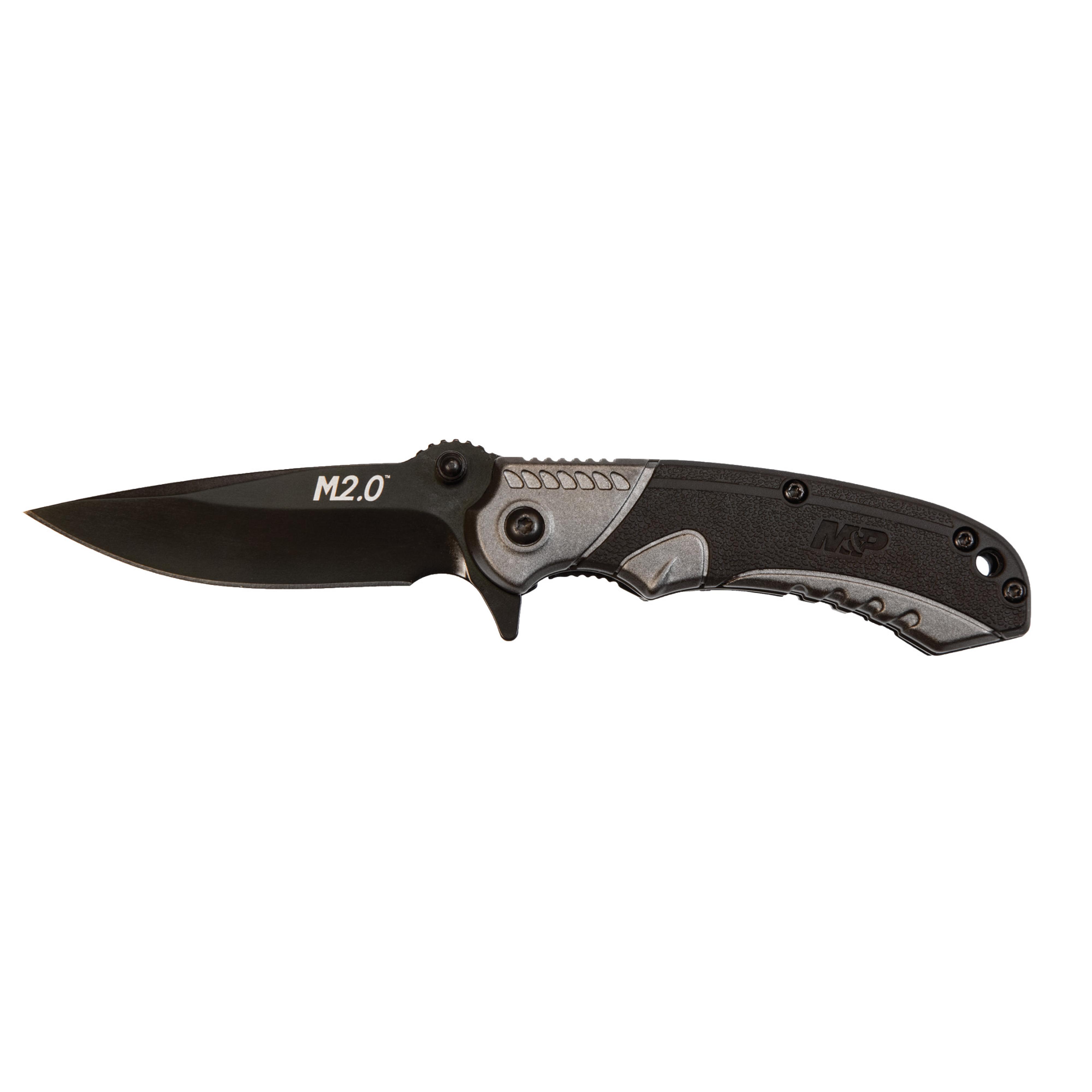 Drop Point Blade Black/Grey Handle CP Smith & Wesson